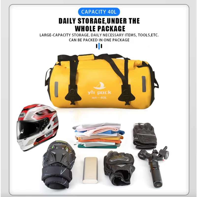 Motorfietstas XXL 40/80L - Waterdicht, draagbaar & multifunctioneel! Perfect voor avontuur & woon-werk.