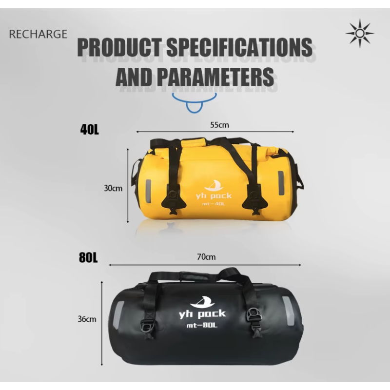 Motorfietstas XXL 40/80L - Waterdicht, draagbaar & multifunctioneel! Perfect voor avontuur & woon-werk.