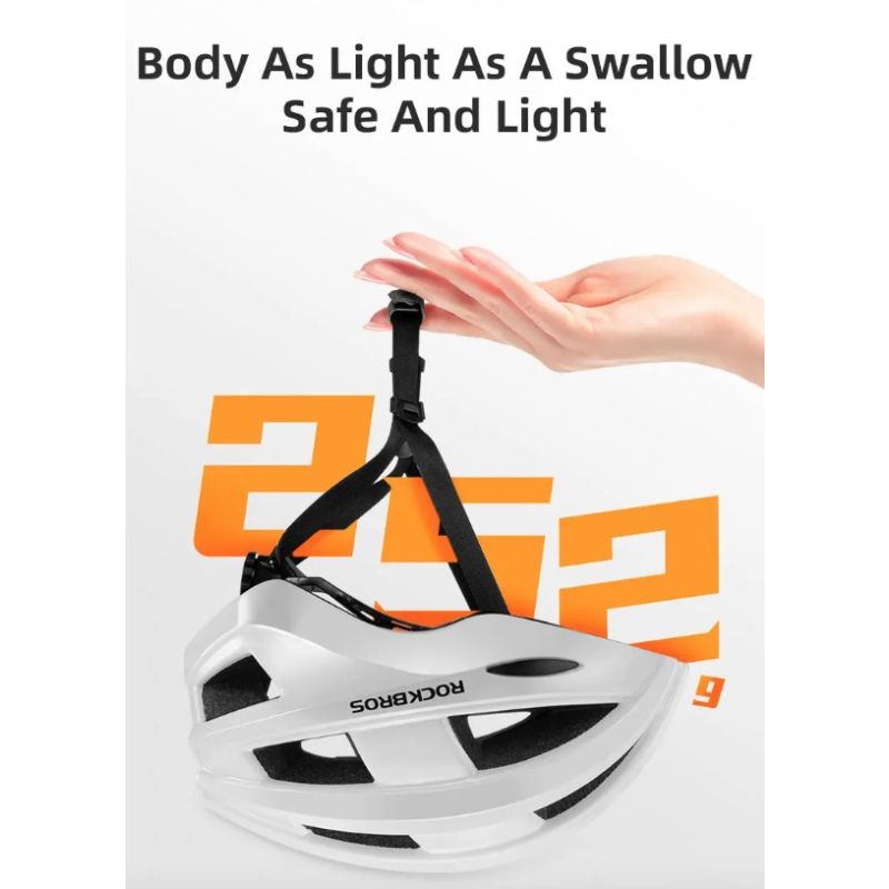 ROCKBROS Fietshelm met LED-achterlicht Ultralicht en Waterafstotend MTB en Racefietshelm Fietsveiligheid