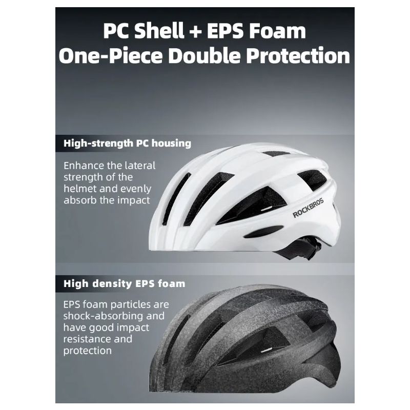 ROCKBROS Fietshelm met LED-achterlicht Ultralicht en Waterafstotend MTB en Racefietshelm Fietsveiligheid