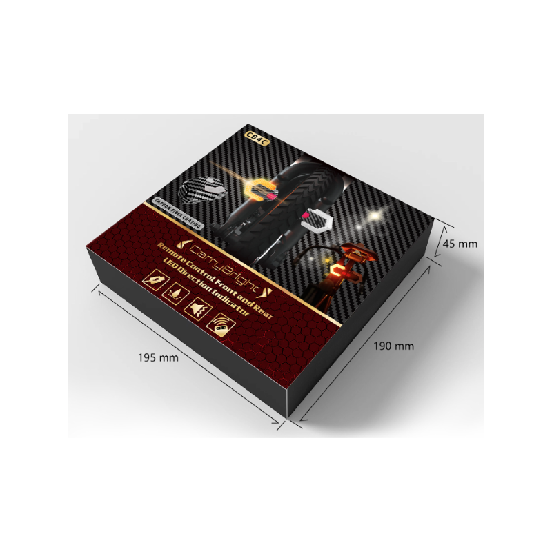 CarryBright Koolstofvezel Fietsachterlicht m. Richtingaanwijzers | USB Oplaadbaar, Draadloos | E-bike Veiligheid