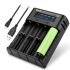 YONII D4 Acculader Universeel 4-Slot LCD voor 18650, 21700, AA, AAA Li-ion/Ni-mh met USB & NL Handleiding
