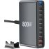 800W USB C Snellader GaN III Pro 10 Poorten | 2x140W PD PPS Laadstation voor Multi-apparaat