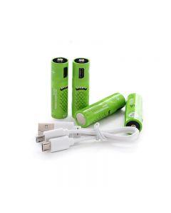 Oplaadbare AA-batterijen 1000mAh batterij met USB-poorten Hoge capaciteit 1.2V NIMH Lage Zelfontlading Oplaadbare batterij AA opladen door USB-kabel (4 Pack + USB-kabel)
