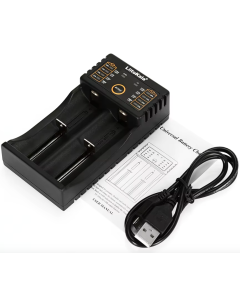 Liitokala Lii-202 slimme oplader voor 18650 en 26650 draagbare oplader met dubbele laadkanalen en Micro USB