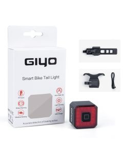 GIYO Smart Fiets Remlicht Staart Achter USB Fietslicht Fiets Lamp Auto Stop LED Terug Oplaadbare IPX6-Waterdichte Veiligheid
