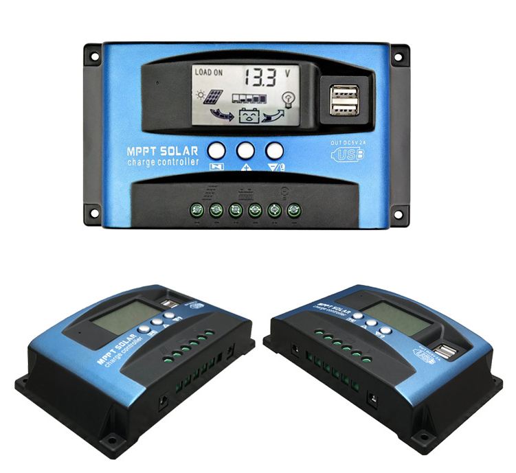 MPPT-zonnelaadcontroller 30A 40A 50A 60A 100A LCD-scherm Dubbele USB Acculevensduurverlenging