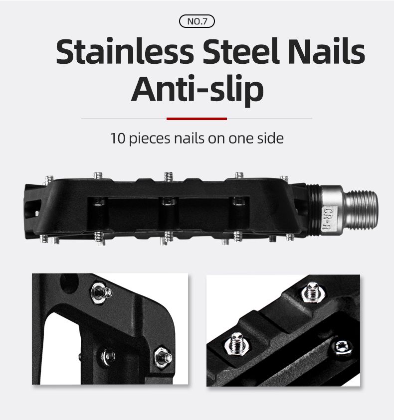 ROCKBROS Ultralicht Fietspedalen Nylon Fietsonderdelen MTB BMX Weg Antislip Nagels Hoogwaardige Kwaliteit