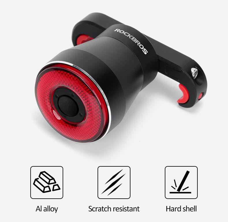 ROCKBROS Q5 Fiets Slim Licht Automatische Remdetectie LED Achterlicht IPX6 Waterdicht Fietsveiligheidsuitrusting