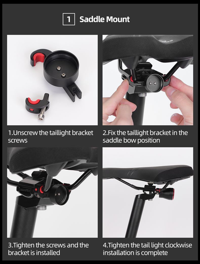 ROCKBROS Q5 Fiets Slim Licht Automatische Remdetectie LED Achterlicht IPX6 Waterdicht Fietsveiligheidsuitrusting
