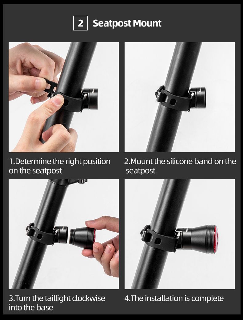 ROCKBROS Q5 Fiets Slim Licht Automatische Remdetectie LED Achterlicht IPX6 Waterdicht Fietsveiligheidsuitrusting