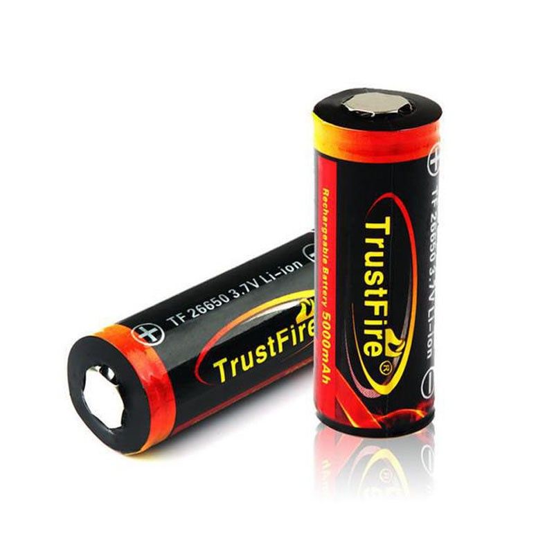 TrustFire TF 26650 3.7V 5000mAh Beschermde Oplaadbare Li-ion Accu Duurzame Milieuvriendelijke Stroomoplossing