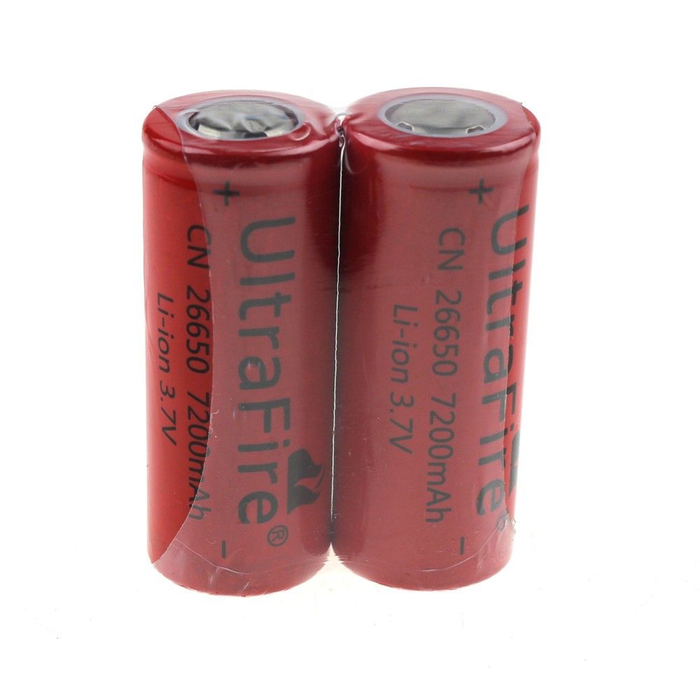 UltraFire CN 26650 3.7V 7200mAh Onbeschermde Li-ion Zaklamp en Vape-batterij voor Vermogensliefhebbers