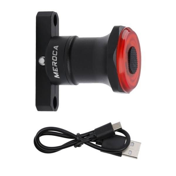MEROCA MX2 Slimme Sensor Remachterlicht USB-oplaadbaar Krachtige LED's Mountainbike en Racefiets Fietsveiligheid