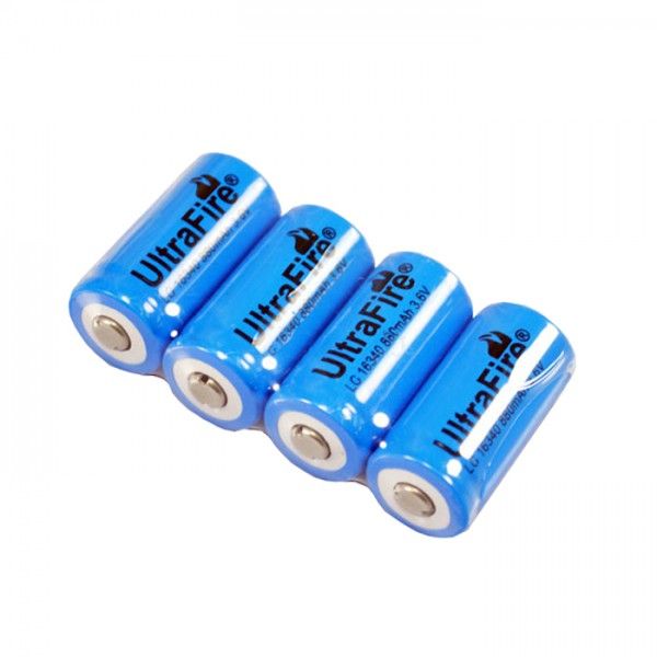 UltraFire LC 16340 880mAh 3.7V Oplaadbare batterij Compacte milieuvriendelijke stroom voor zaklampen en camera's