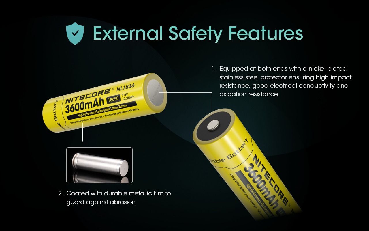 Nitecore 18650 NL1836 3600mAh Li-ion Oplaadbare Batterij