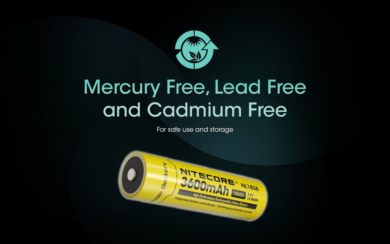 Nitecore 18650 NL1836 3600mAh Li-ion Oplaadbare Batterij