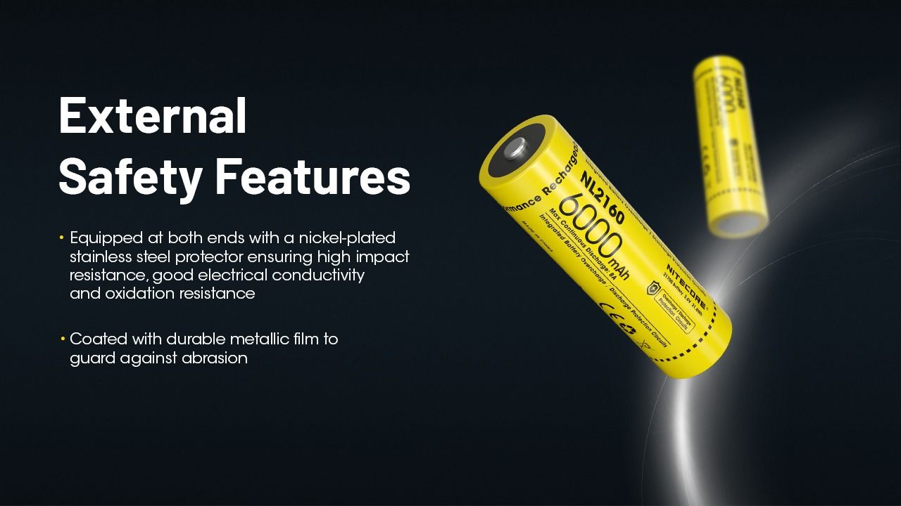 NITECORE NL2160 6000mAh 21700 Li-ion oplaadbare batterij