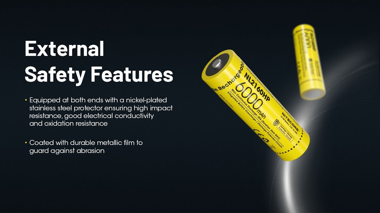 NITECORE NL2160HP 6000mAh 3.6V 21700 USB-C Li-ion Oplaadbare Batterij Hoge Capaciteit Draagbare Stroombron