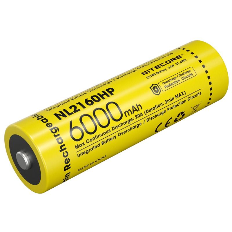 NITECORE NL2160HP 6000mAh 3.6V 21700 USB-C Li-ion Oplaadbare Batterij Hoge Capaciteit Draagbare Stroombron