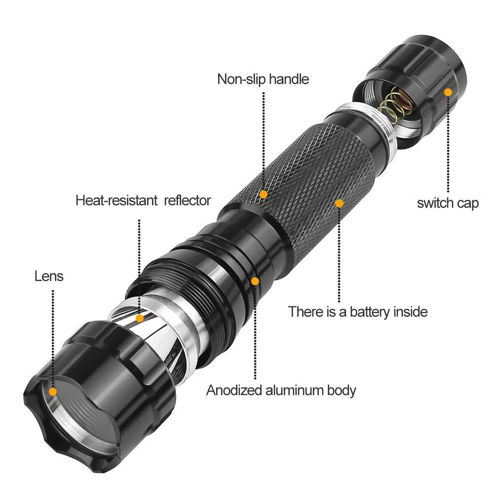 Meerkleurige UltraFire 501B LED-zaklamp 1300 lumen 5 modi oplaadbaar outdoor tactische lamp kampeeruitrusting