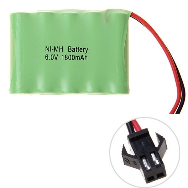 Ni-MH AA 1800mAh 6V Grote SM-stekker accu-pack