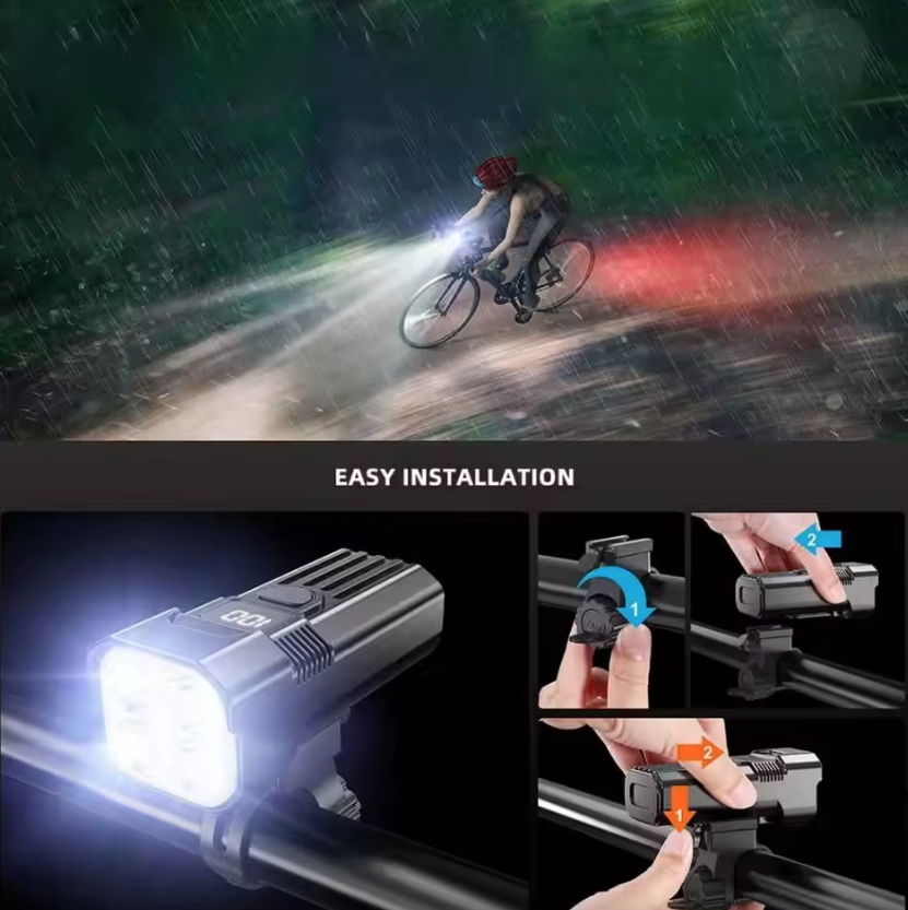 USB-C Oplaadbare Fietslamp Voor LED Fietslamp MTB Racefiets Koplamp Eenvoudig te Installeren Fietsaccessoires