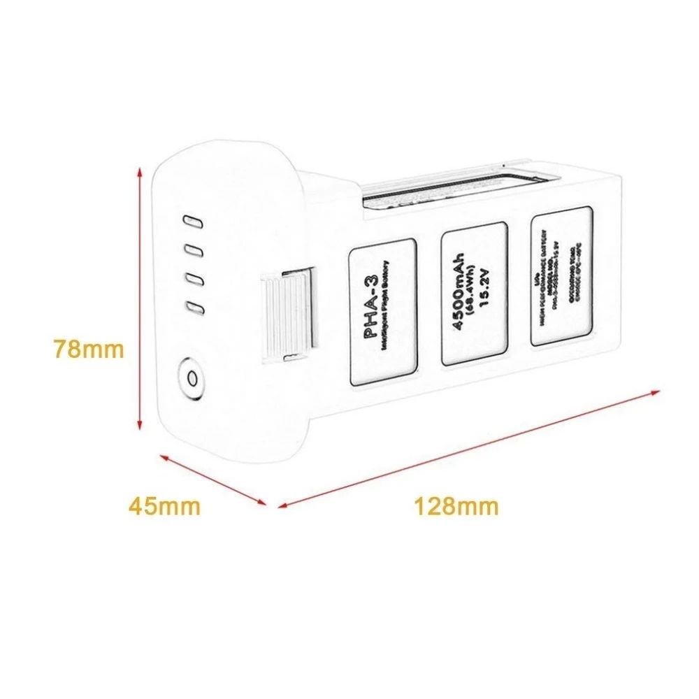 DJI Phantom 3 4500mAh 15.2V 4S LiPo drone-accu voor lange vliegtijd, geavanceerde veiligheid en luchtfotografie
