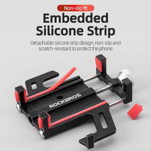 ROCKBROS Telefoonhouder Motorfiets Elektrische Fiets CNC Aluminium Beugel Vijf Klauwen Veilig Duurzaam Design