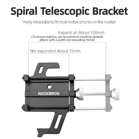 ROCKBROS Telefoonhouder Motorfiets Elektrische Fiets CNC Aluminium Beugel Vijf Klauwen Veilig Duurzaam Design