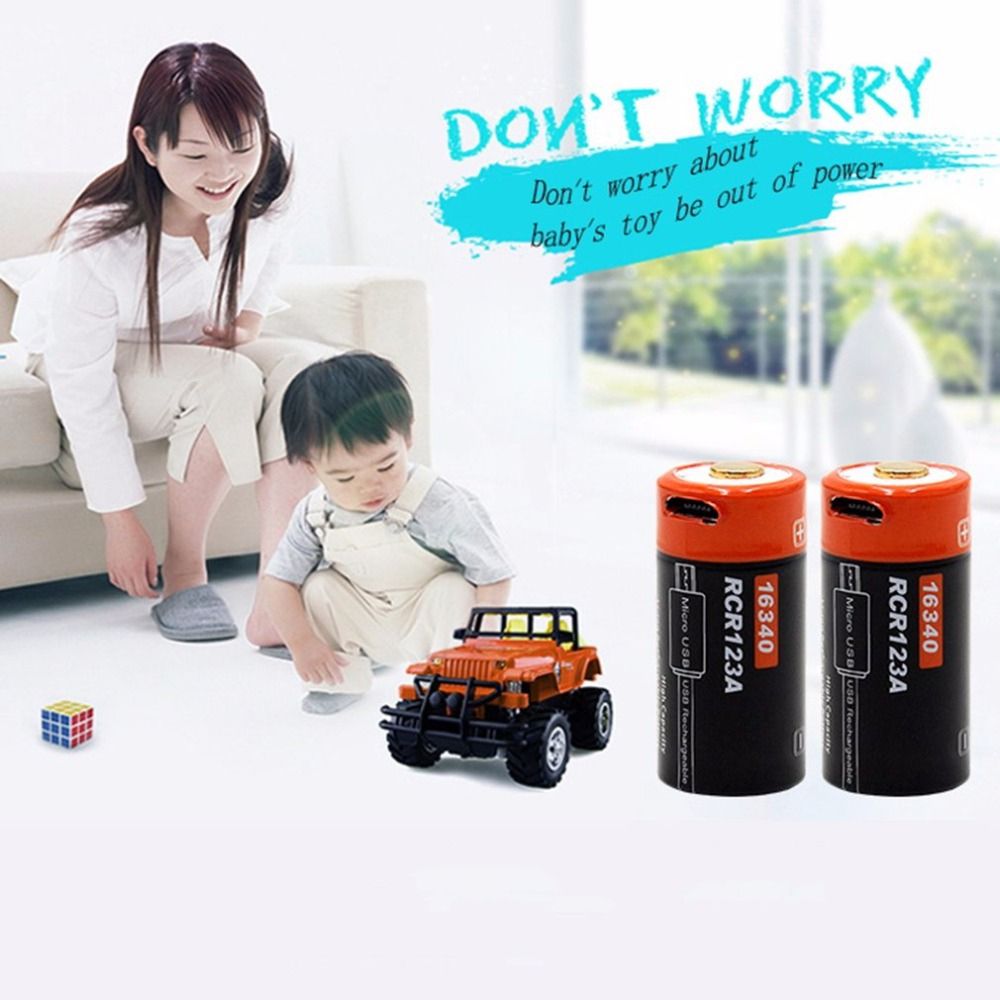 16340 650mAh 3.7V Micro USB Oplaadbare Li-ion Batterij Milieuvriendelijk Langdurig voor Zaklampen en Uitrusting