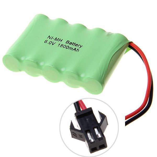 Milieuvriendelijke 6V 1800mAh Ni-MH SM Plug oplaadbare batterijpak voor speelgoed en op afstand bestuurbare voertuigen
