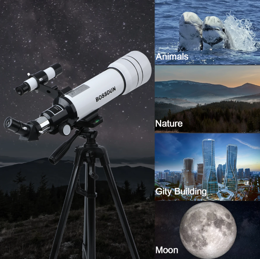 Bossdun 333X Professionele Astronomische Telescoop voor Kinderen Grote Objectieflens voor Maanobservatie en Sterrenkijken
