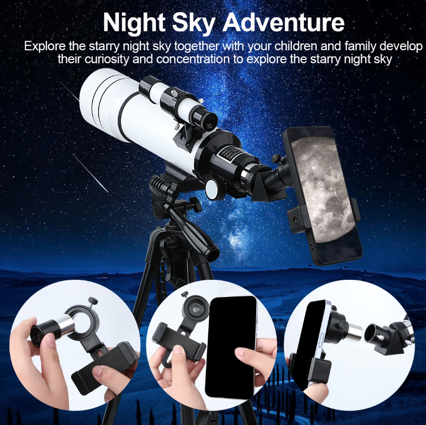 Bossdun 333X Professionele Astronomische Telescoop voor Kinderen Grote Objectieflens voor Maanobservatie en Sterrenkijken
