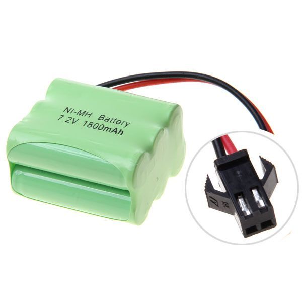 Milieuvriendelijk 7.2V 1800mAh Ni-MH oplaadbaar batterijpakket voor apparaten met hoog stroomverbruik met SM-connector voor langdurig gebruik