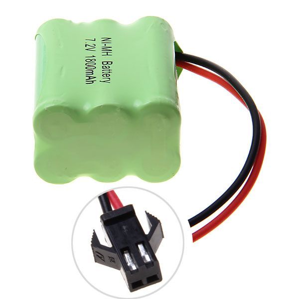 Milieuvriendelijk 7.2V 1800mAh Ni-MH oplaadbaar batterijpakket voor apparaten met hoog stroomverbruik met SM-connector voor langdurig gebruik