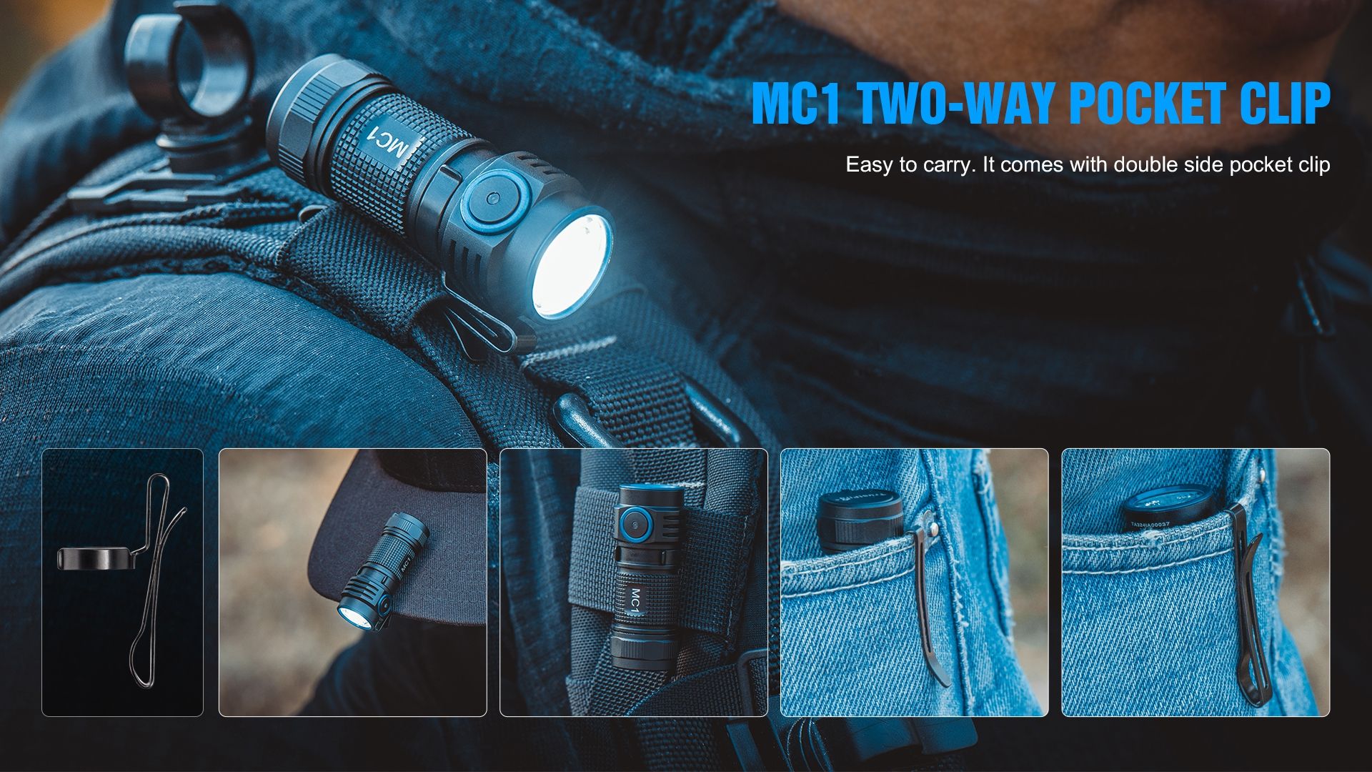 TrustFire MC1 Baton XP-L HI 1000 Lumen Oplaadbare Mini EDC-zaklamp met Magnetisch Opladen Ultralicht