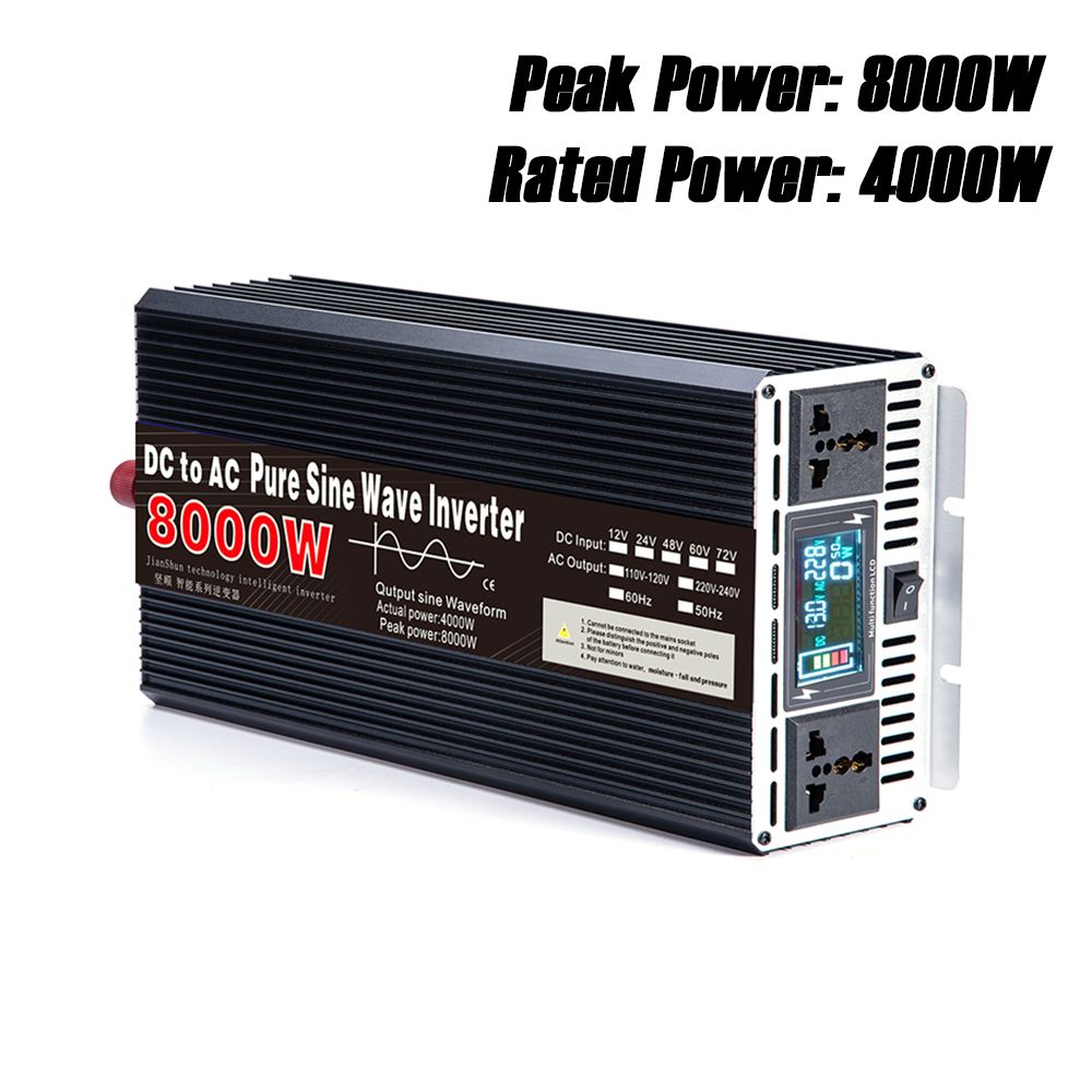 Zuivere sinusomvormer 3000W tot 8000W voor camper DC 12V 24V naar AC 110V 220V Hoogwaardig compact energiesysteem