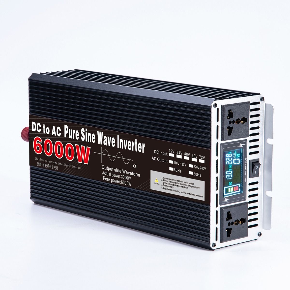 Zuivere sinusomvormer 3000W tot 8000W voor camper DC 12V 24V naar AC 110V 220V Hoogwaardig compact energiesysteem