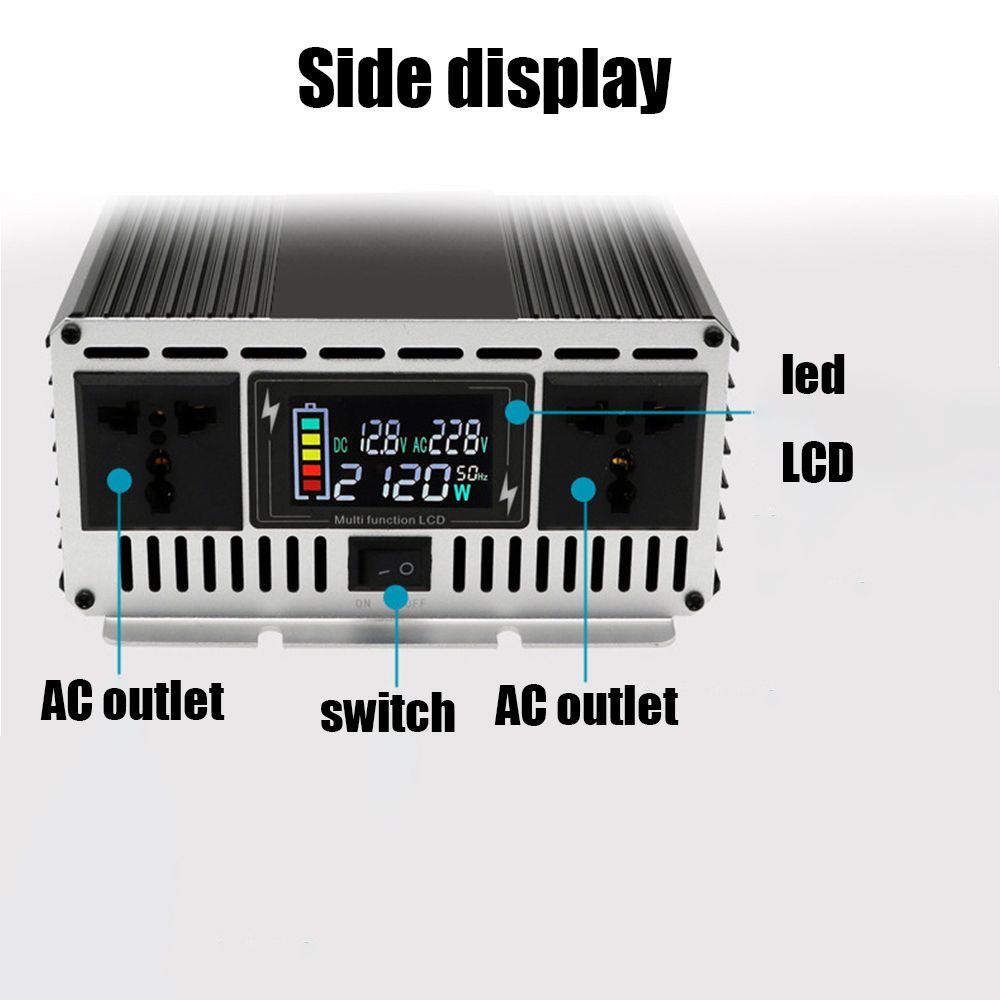 Zuivere sinusomvormer 3000W tot 8000W voor camper DC 12V 24V naar AC 110V 220V Hoogwaardig compact energiesysteem
