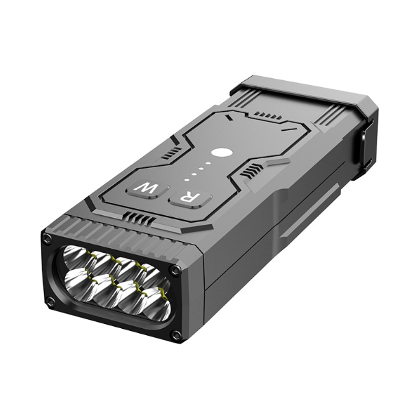 Multifunctionele oplaadbare zelfverdedigings-LED-zaklamp met booglasser en verborgen cameradetectoren, draagbare zelfbeschermende tactische zaklamp