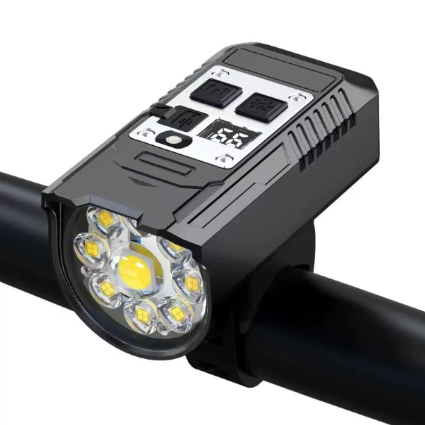 Fietskoplamp 9 LED Fiets voorlicht Type-C Oplaadbare Fietslamp Waterdicht Fietsverlichting