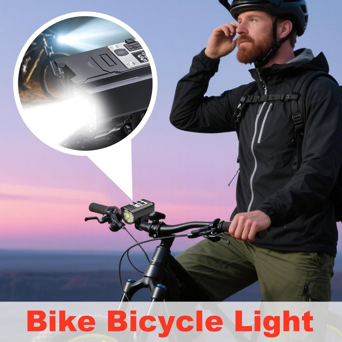 Fietskoplamp 9 LED Fiets voorlicht Type-C Oplaadbare Fietslamp Waterdicht Fietsverlichting