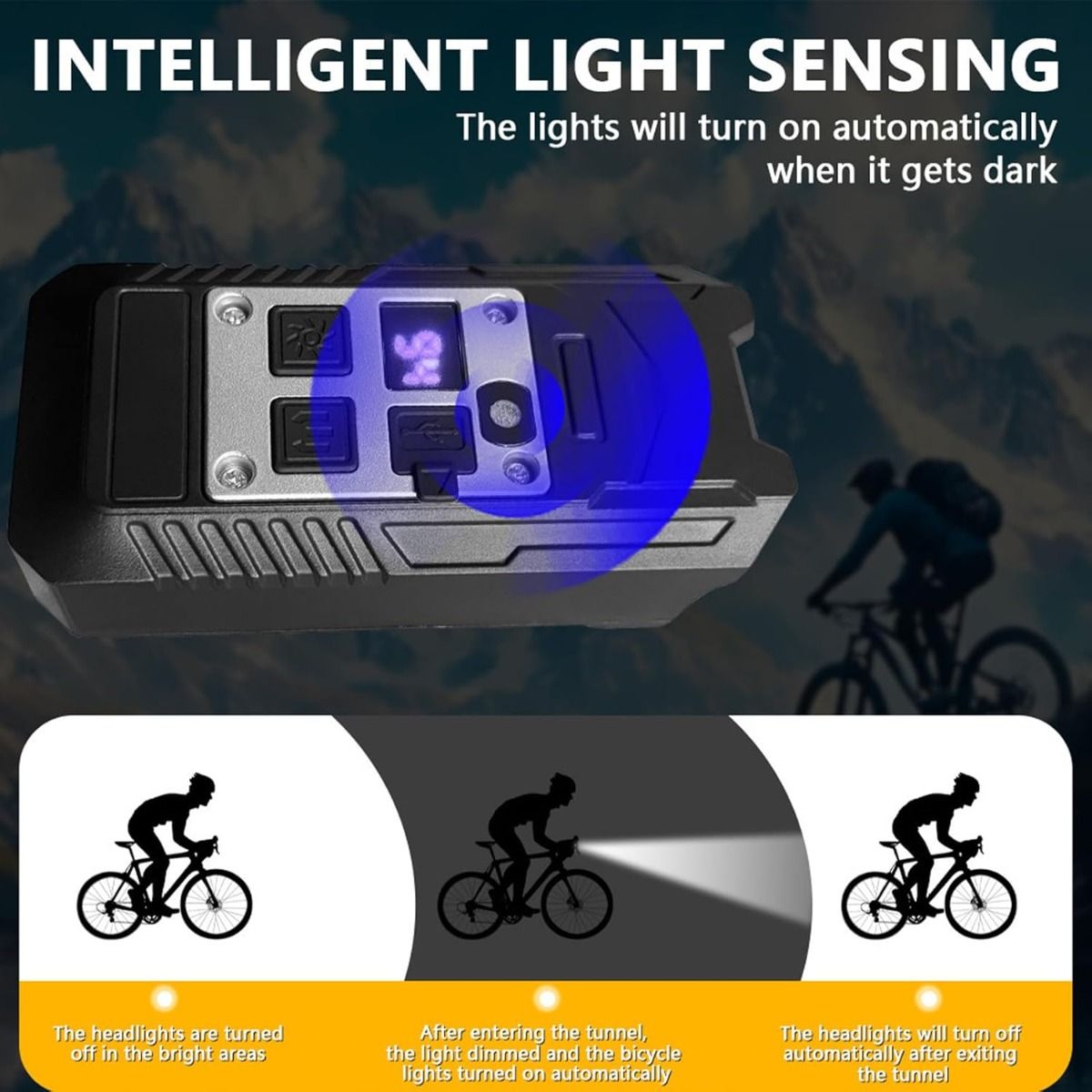 Fietskoplamp 9 LED Fiets voorlicht Type-C Oplaadbare Fietslamp Waterdicht Fietsverlichting