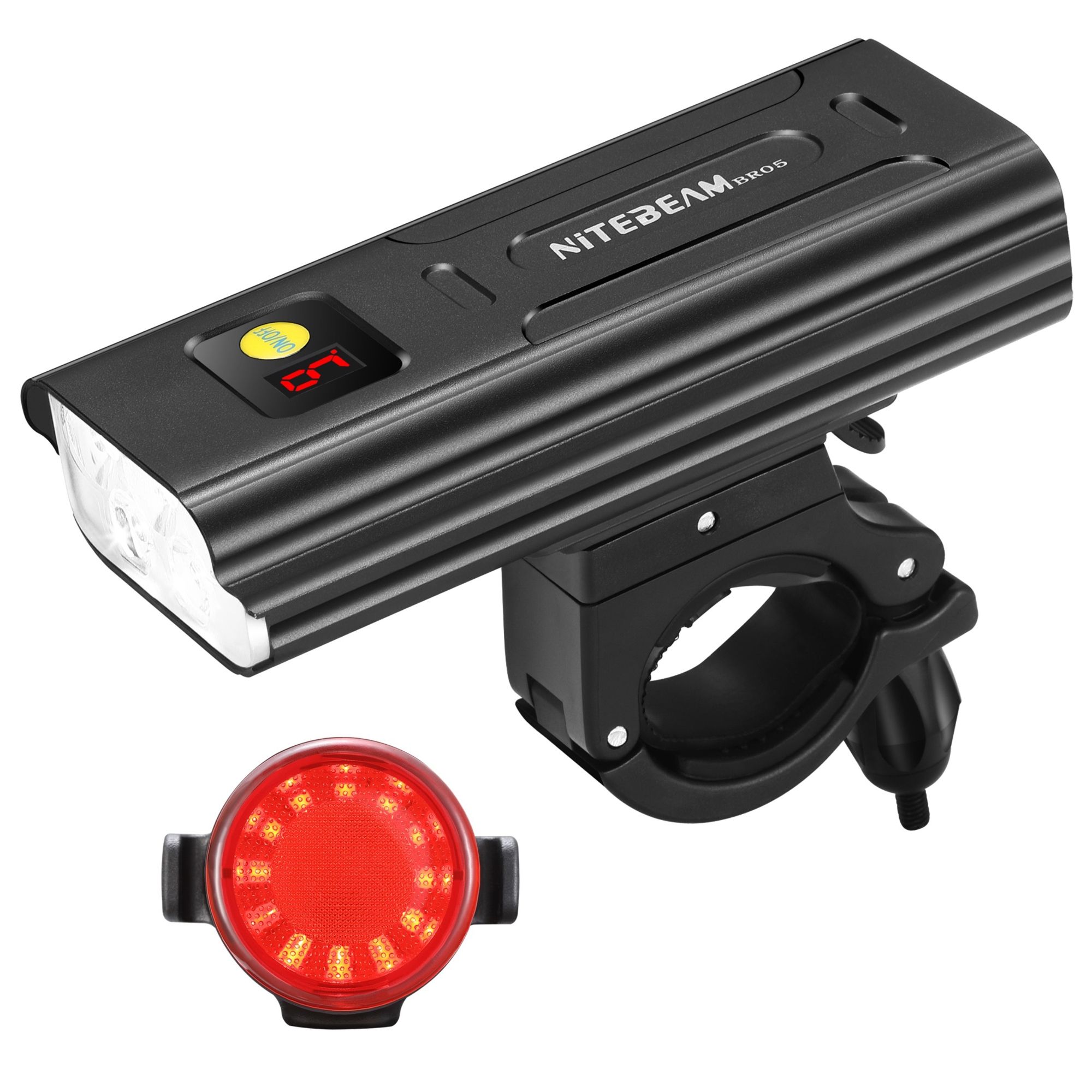 NiteBeam BR05 Fietsverlichting 5000 Lumen USB Oplaadbaar Essentiële Veiligheidsuitrusting voor het Fietsen met Powerbankfunctionaliteit