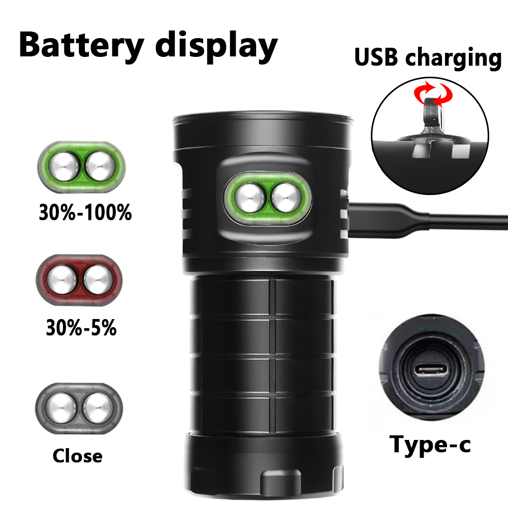C16 Onderwaterduiklamp 100M Waterdichte LED Zaklamp Perfect voor Duiken Snorkelen Fotografie Avonturen