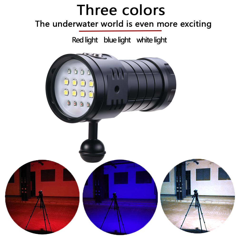 C16 Onderwaterduiklamp 100M Waterdichte LED Zaklamp Perfect voor Duiken Snorkelen Fotografie Avonturen