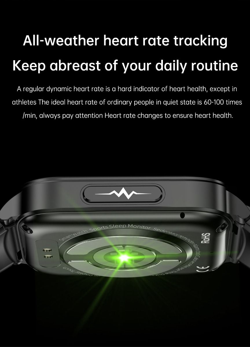ET540 Smartwatch: ECG, Bloedglucose & Temperatuur! Fitness Tracker met Bloeddruk, Hartslag & Bluetooth Bellen