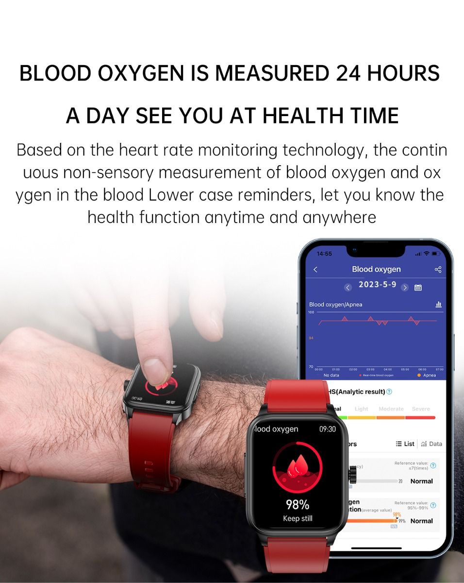 ET540 Smartwatch: ECG, Bloedglucose & Temperatuur! Fitness Tracker met Bloeddruk, Hartslag & Bluetooth Bellen