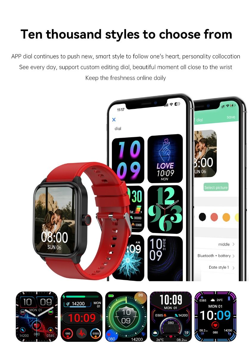 ET540 Smartwatch: ECG, Bloedglucose & Temperatuur! Fitness Tracker met Bloeddruk, Hartslag & Bluetooth Bellen